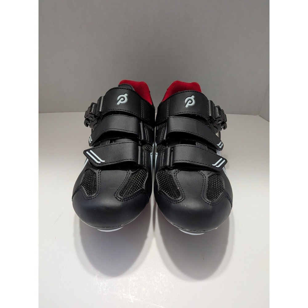 Peloton Cycling Shoes Black Red PL-SH-02 Size 39 with Look Delta Cleats